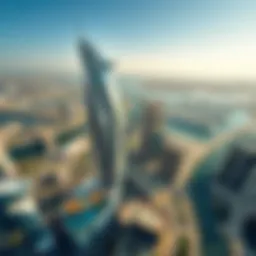 Aerial view of West Wharf Tower showcasing its architectural design