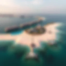 Aerial view of Zuha Island showcasing its pristine beaches and luxury developments